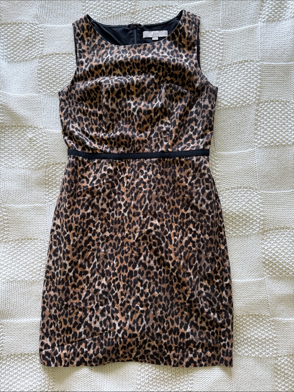 Ann Taylor LOFT Leopard Print Mini Dress in Brown and Black